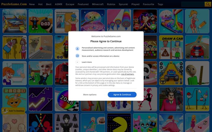 Screenshot του puzzlegame.com