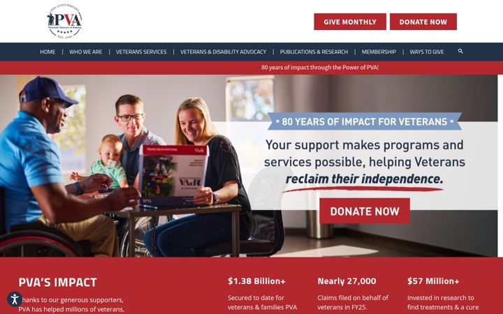 Screenshot of pva.org