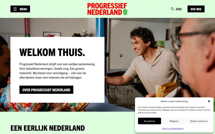 Screenshot of pvda.nl