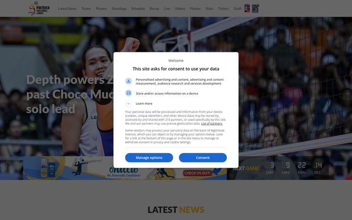 Screenshot of pvl.ph