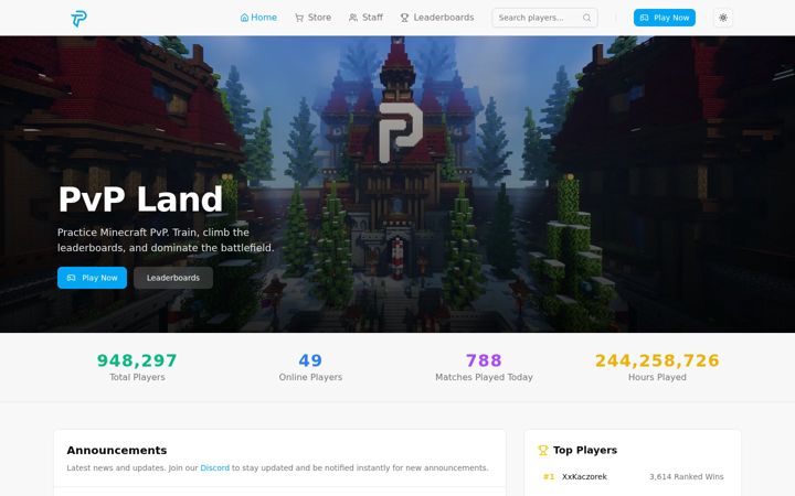 Screenshot of pvp.land