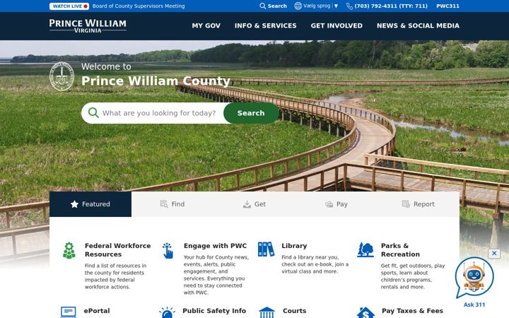 Screenshot of pwcgov.org