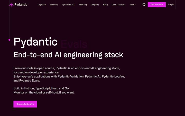 Screenshot of pydantic.dev
