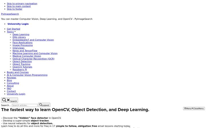 Screenshot of pyimagesearch.com
