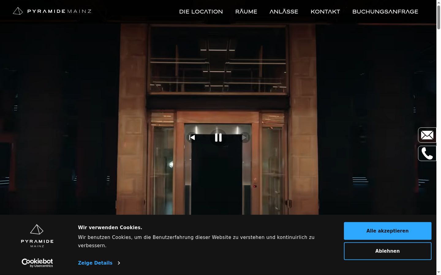 Captura de pantalla del banner de consentimiento mostrado antes de cualquier interacción