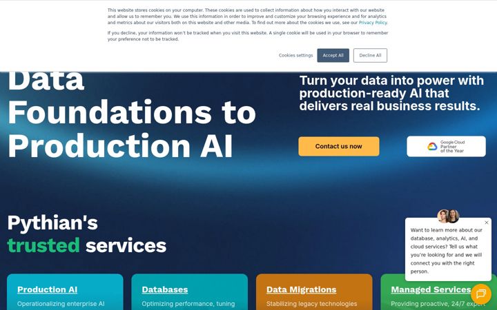 Screenshot of pythian.com