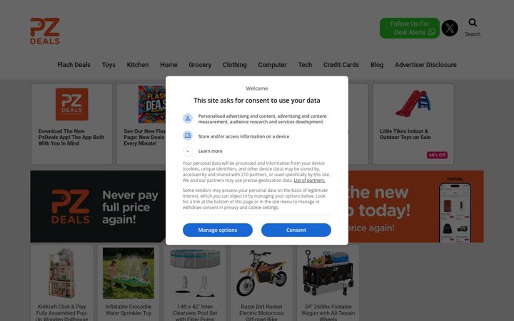 Screenshot of pzdeals.com