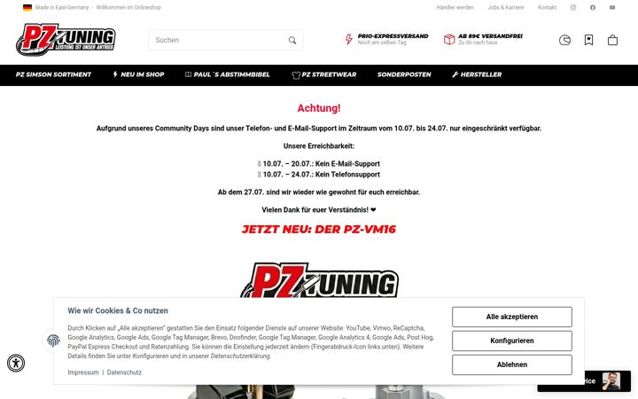 Screenshot of pztuning24.de