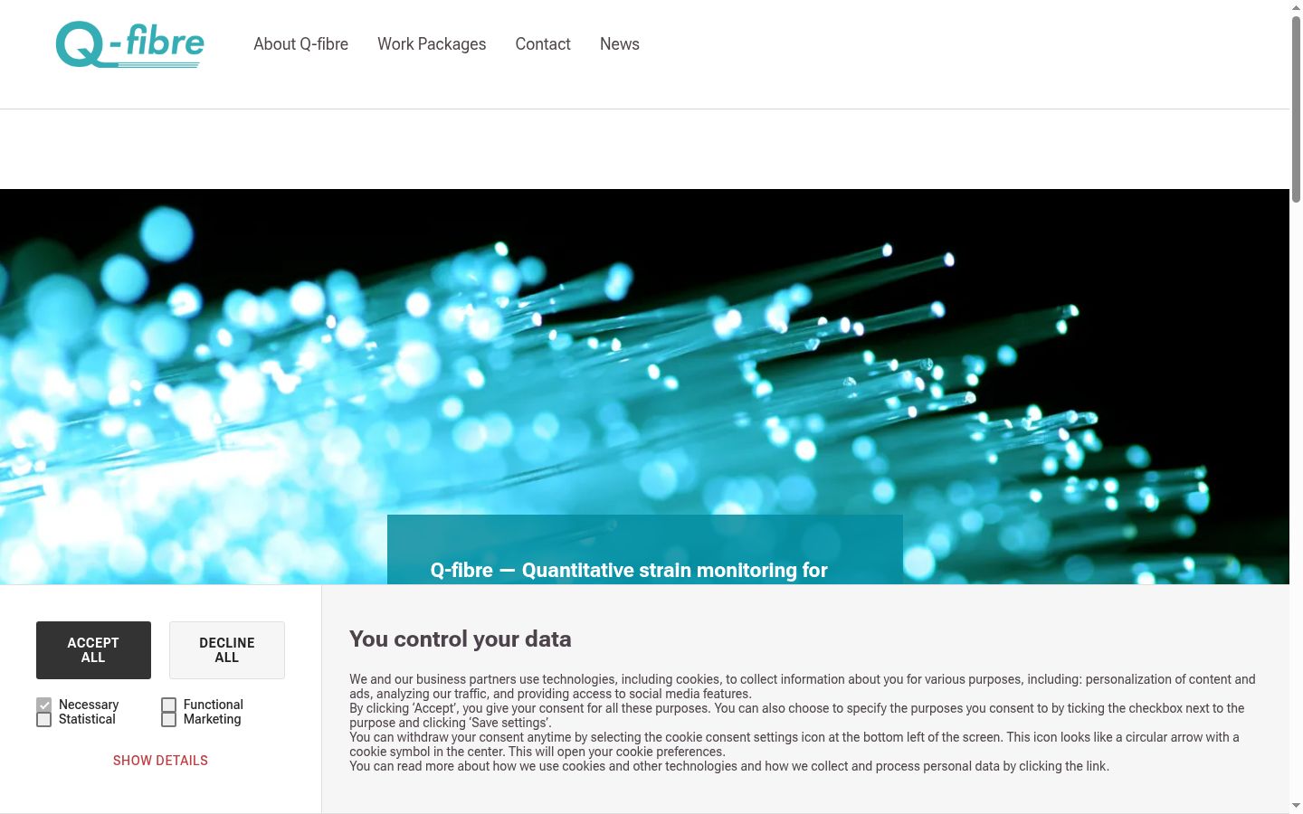 Screenshot of the consent banner shown before any interaction