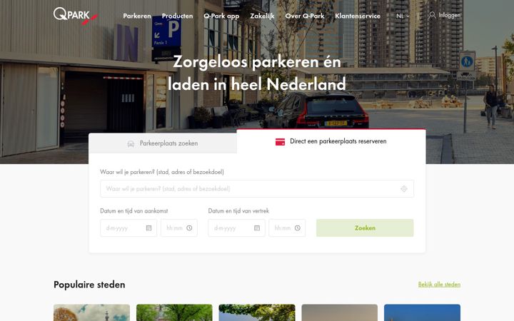 Screenshot of q-park.nl