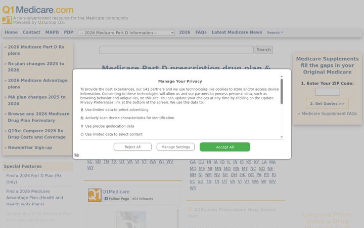 Screenshot of q1medicare.com