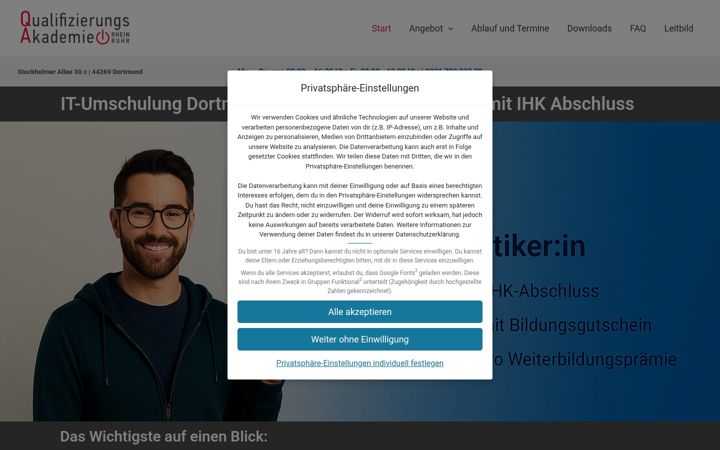 Skärmbild av qa-rheinruhr.de