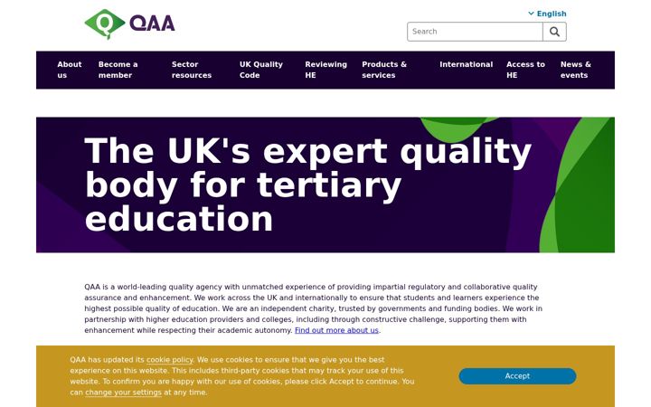 Screenshot of qaa.ac.uk