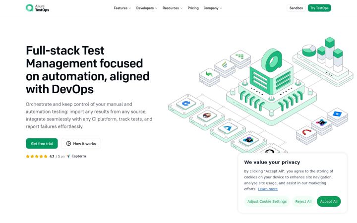Screenshot of qameta.io