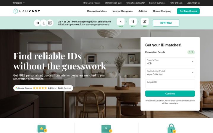 Screenshot of qanvast.com