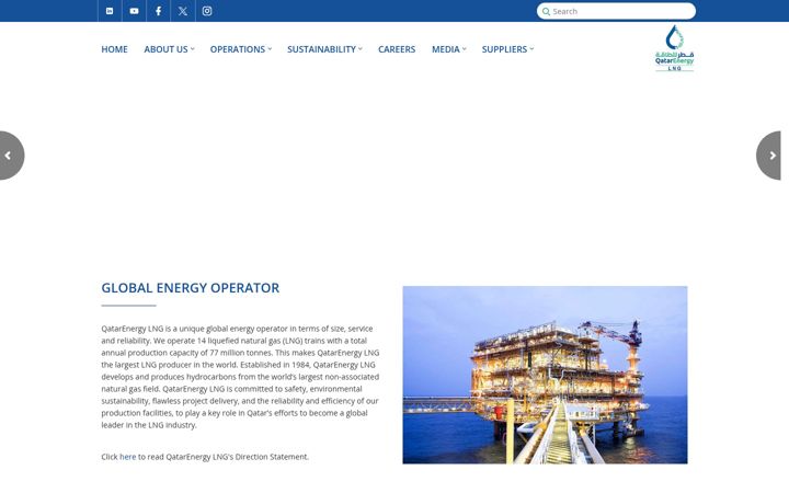 Screenshot of qatarenergylng.qa