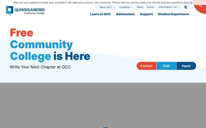Screenshot of qcc.edu