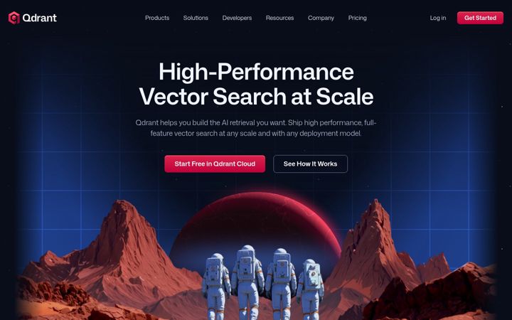 Screenshot of qdrant.io