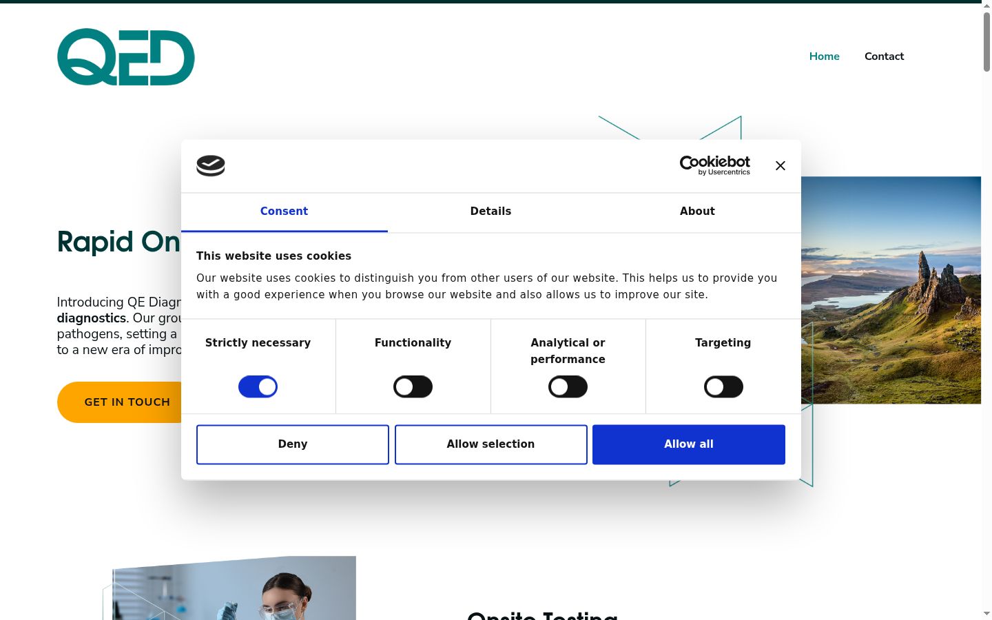 Sutikimo reklamjuostės, rodytos prieš bet kokią sąveiką, ekrano kopija