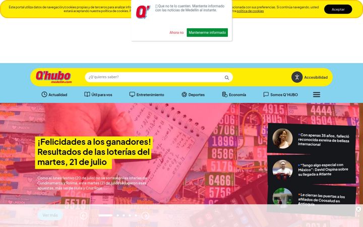 Screenshot of qhubomedellin.com