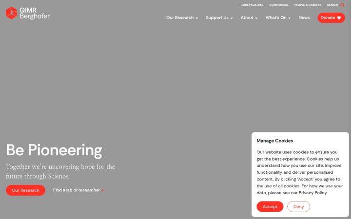 Screenshot of qimr.edu.au