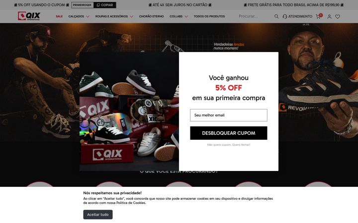Screenshot of qixskateshop.com.br