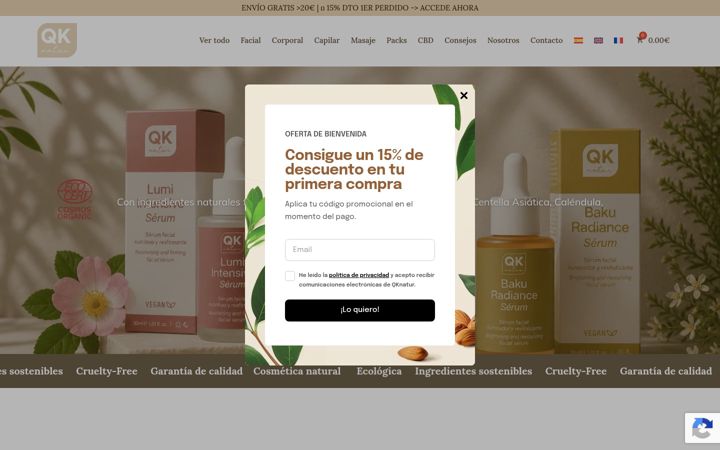 Screenshot van qknatur.com