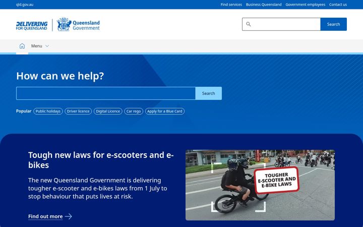 Screenshot of qld.gov.au