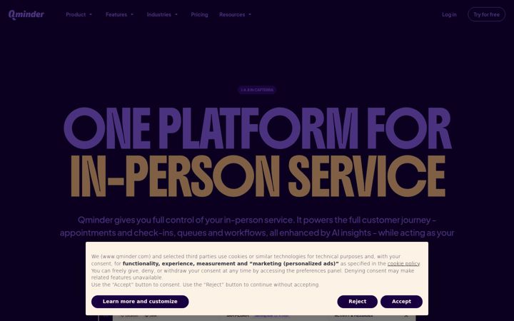 Screenshot of qminder.com
