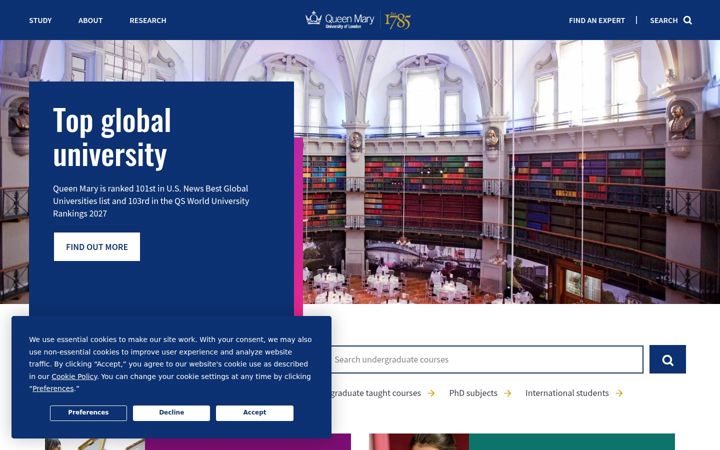 Screenshot ta' qmul.ac.uk