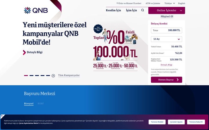 Screenshot of qnbfinansbank.com