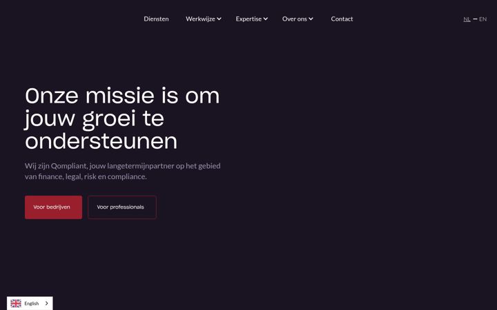 Kuvakaappaus sivustosta qompliant.com