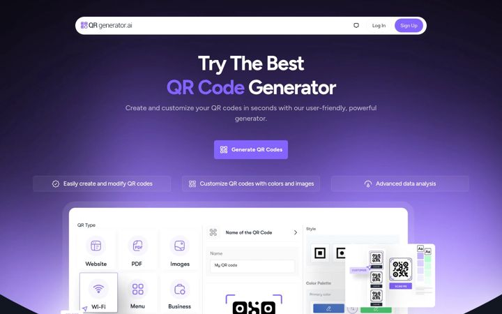 Screenshot of qr-generator.ai