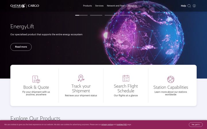 Screenshot of qrcargo.com
