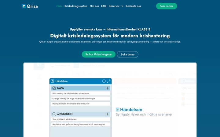 Screenshot of qrisa.se