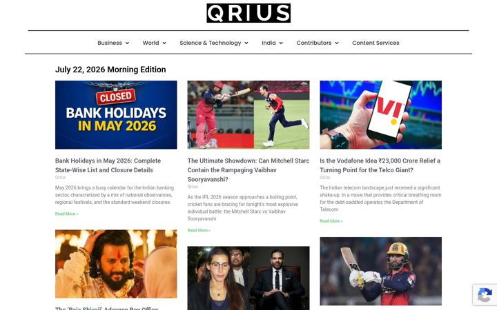 Screenshot of qrius.com