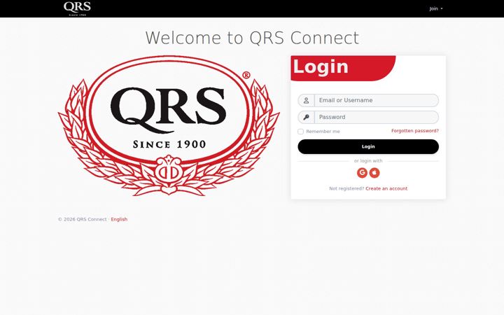 Screenshot of qrs-connect.com