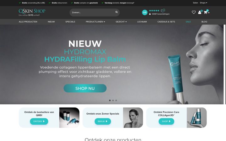 Skærmbillede af qskinshop.nl