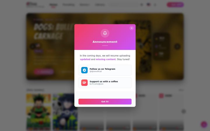 Screenshot of qtoon.org