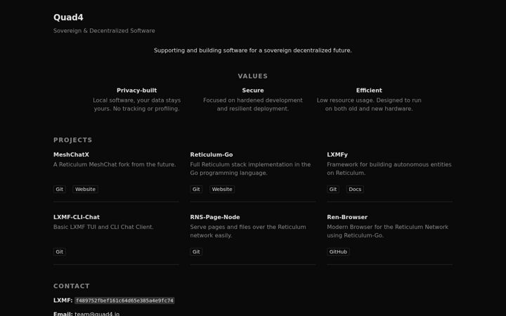 Screenshot of quad4.io