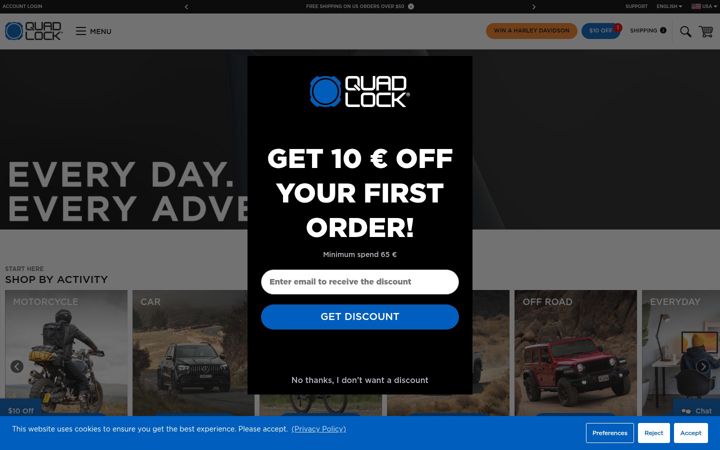 Ekrano kopija quadlockcase.com