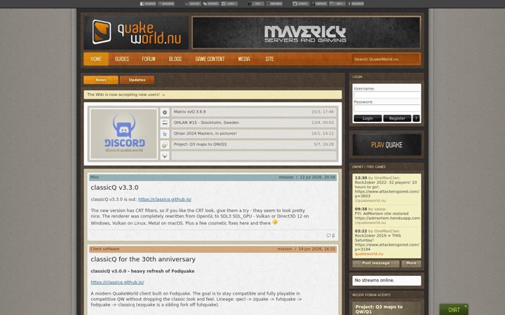 Ekrano kopija quakeworld.nu