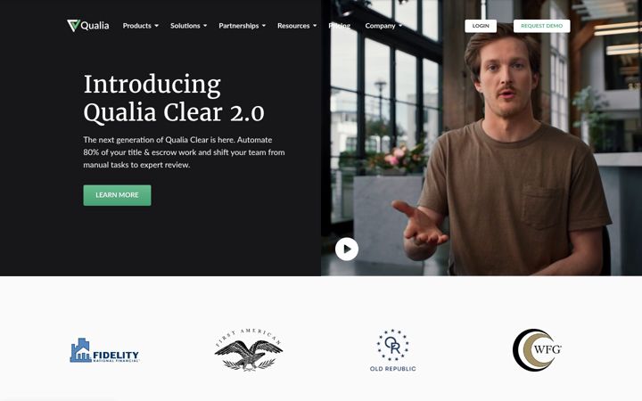 Screenshot of qualia.com