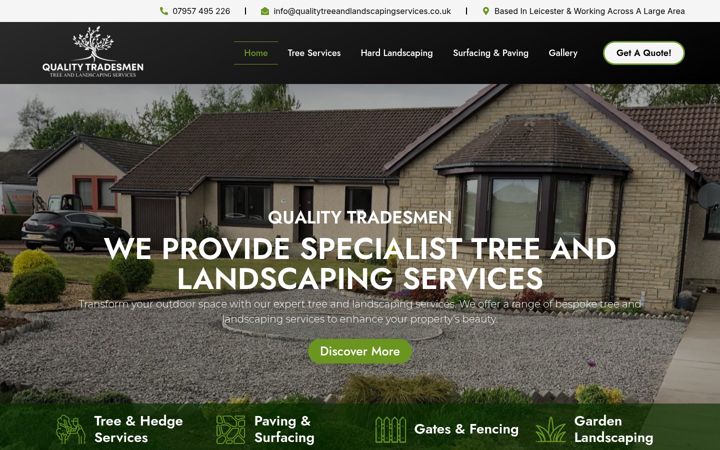 Screenshot ta' qualitytreeandlandscapingservices.co.uk
