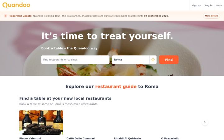 Screenshot of quandoo.it