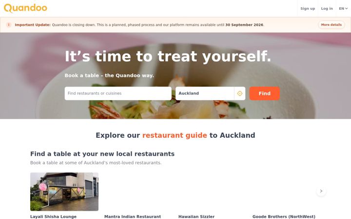 Kuvakaappaus sivustosta quandoo.nz