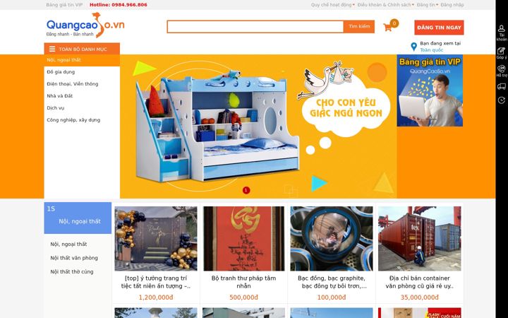 Screenshot ta' quangcaoso.vn
