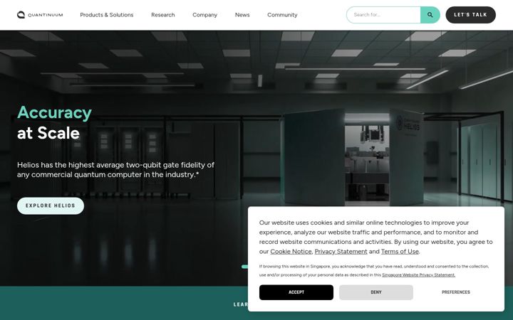 Screenshot of quantinuum.com