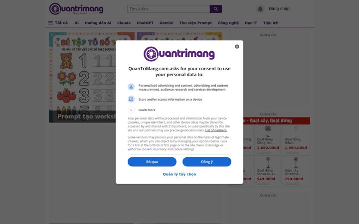 Screenshot stránky quantrimang.com