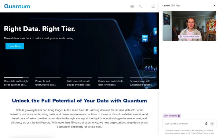 Skjermbilde av quantum.com
